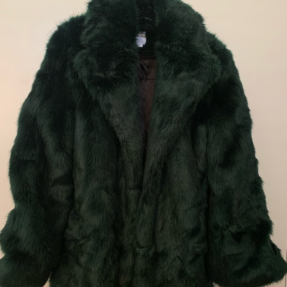 Tiger Mist Jackets & Blazers - Faux fur dark green winter coat